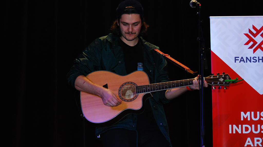 Bradon Dougherty was one of the Music Industry Arts students performing at the London Wine and Food Show.